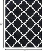 SAFAVIEH Dallas Shag Collection Area Rug - 6' x 9', Black & Ivory, Trellis Design, Non-Shedding & Easy Care, 1.5-inch Thick Ideal for High Traffic Areas in Living Room, Bedroom (SGD257Z)