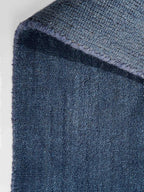 Hand Knotted Loom Wool ECO-Friendly Area Rugs - 6'7''x9'10'', Rectangle, Blue Color, Solid Plain Design, High Pile Thick Handmade Anti Skid Rugs for Living Room (L00111)
