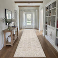 HUGEAR 2x8 Machine Washable Hallway Runner Rugs Vintage Grey - Neutral Non Slip Stain Resistant Low Pile Aesthetic Throw Carpet Kids & Pet Friendly for Bedroom Kitchen Entryway