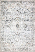Bloom Rugs Caria Washable Non-Slip 8x10 Rug - Ivory/Gray/Caramel Traditional Area Rug for Living Room, Bedroom, Dining Room, and Kitchen - Exact Size: 7'8" x 10'