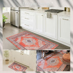 Fame Rugs Turkish Rug. Washable Vintage Oriental Antique Inspired Traditional Doormat Small Modern Area Rugs Luxury Entryway Entry Bedroom Bathroom Kitchen (380TT, 4'9 x 6'9)