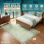 Istana 6x9 Area Rug - Light Green Rugs for Living Room 6x9 - Foldable Boho Rugs for Bedroom - Stain Resistant Washable Rug - Eco-Friendly Area Rugs - Easy to Clean Living Room Rug