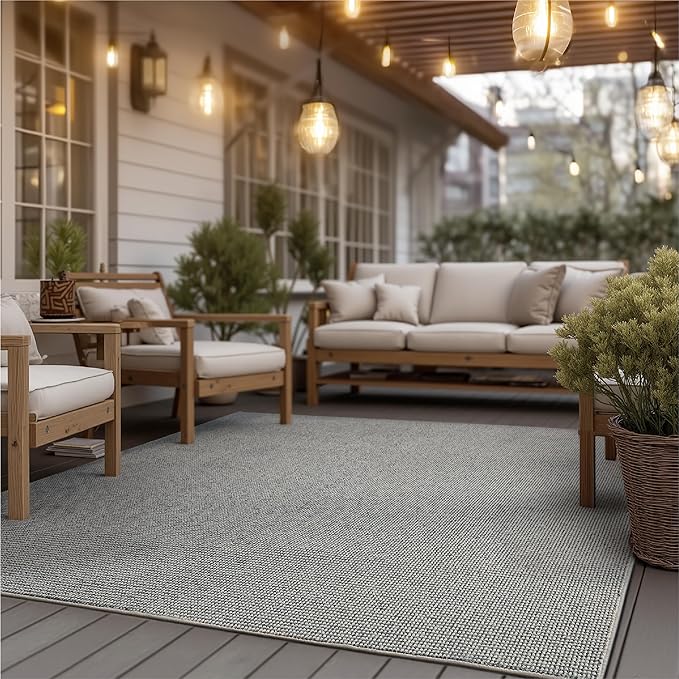 Bedsure 5x7 Faux Wool Area Rugs for Living Room, Machine Washable Carpet, Non-Slip Backing, Pet Friendly Throw Rug for Bedroom Dining Room, Gray