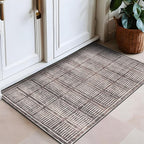 Rugshop Bohemian Stripe Lines Washable Non Slip Area Rug 2' x 4' Brown