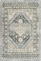 zesthome 5x7 Area Rugs - Ultra-Thin Washble Rug, Stain Resistant Anti Slip Backing Rugs for Living Room,Bedroom, Vintage Home Decor Area Rug (Wheat/Charcoal,5'x7')