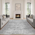 Grey Rug 9x12 Area Rug: Washable Boho Large Vintage Neutral Soft Rugs Stain Resistant Farmhouse Non-Slip Indoor Floor Carpet for Living Room Bedroom Playroom Office Dining Room Apartment Dorm