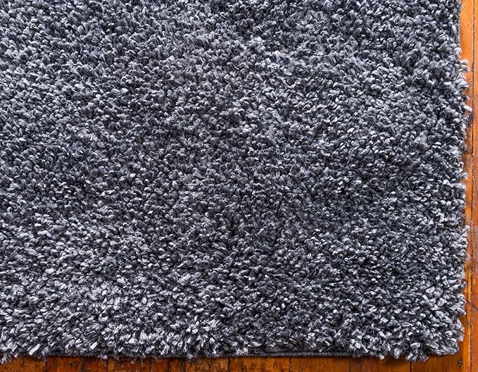 Unique Loom Davos Shag Collection Area Rug - Solid (2' 7" x 16' 5" Runner, Peppercorn)