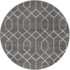 Unique Loom Glam Collection Area Rug - Trellis (3' 3" Round, Gray Silver/ Silver)
