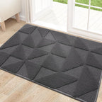 OLANLY Door Mats Indoor, Non-Slip, Absorbent, Dirt Resist, Entrance Washable Mat, Low-Profile Inside Entry Doormat for Entryway (30x17 inches, Dark Grey)