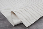 Beverly Rug Micro Loop Area Rug White 5x7 Modern Luxury Soft Circle Geometric Durable Indoor Area Rugs for Living Dining Room Office Stain Resistant Non Shedding Casual Indoor Carpet White 5 x 7