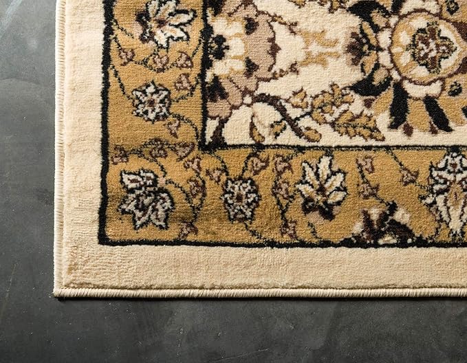 Unique Loom Espahan Collection Area Rug - Cape Cod (9'x 12' Rectangle, Ivory/ Beige)