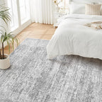 Area Rug Living Room Rugs - 5x7 Abstract Large Soft Indoor Washable Rug Neutral Modern Low Pile Carpet for Bedroom Dining Room Farmhouse Home Office - Vintage Grey