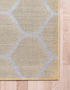 Rugs.com Lattice Frieze Collection Rug – 8' Square Yellow Medium Rug Perfect for Living Rooms, Kitchens, Entryways