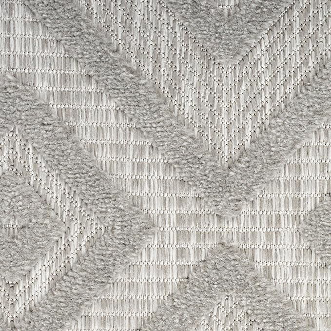 Nourison Home Versatile Silver Grey 9' x 12' Area Rug - Easy Clean, Non Shedding, Bed Room, Living Room, Dining Room, Kitchen (9' x 12')