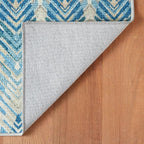 Dash & Albert Seneca Blue Machine Washable Rug, Runner-2.5 X 8 Feet, Blue Graphic Pattern