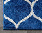 Rugs.com Lattice Frieze Collection Rug – 4' x 6' Navy Blue Medium Rug Perfect for Living Rooms, Large Dining Rooms, Open Floorplans