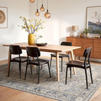 Kokia 6x9 Washable Area Rugs Blue with Vintage Orient Design, Soft Rug for Living Room or Bedroom, Non-Slip Low Pile Stain Resistance Features, Distressed Medallion Pattern