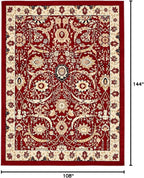 Unique Loom Espahan Collection Area Rug - Cape Cod (9'x 12' Rectangle, Red/ Beige)