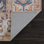 Bloom Rugs Washable 3' x 5' Rug - Orange/Blue/Beige Traditional Area Rug for Living Room, Bedroom, Dining Room, and Kitchen - Exact Size: 3' x 5'
