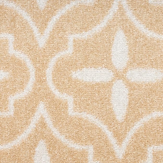 Nourison Home Essentials Indoor/Outdoor Beige Ivory 2'2" x 7'6" Area -Rug, Easy -Cleaning, Non Shedding, Bed Room, Living Room, Dining Room, Backyard, Deck, Patio (2x8)