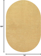 Eyely UES100B-6OV Supersoft Haze Solid Low-Pile Indoor Area Rug, Coastal, Bohemian, Minimalist, Classic, Casual for Bedroom,Kitchen,Living Room,Non Shedding,Easy-Washing, Yellow, 6 X 9 Oval