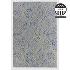 FH Home Outdoor Area Rug - Waterproof Easy to Clean Stain Resistant - Patio Indoor Outdoor Porch Deck Balcony Entryway - Distressed Farmhouse - Granada - Blue - 7ft 8in x 9ft 8in