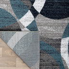 Rugshop Blue Modern Geometric Indoor Large Area Rug, Overlapping Circle Pattern, Fade Resistant, Non-Shedding, for Living Room, Dining Room and Family Room, 7'10" x 10'2"