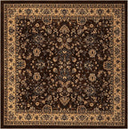 Unique Loom Sialk Hill Collection Area Rug - Washington (7' 10" Square Brown/Black)