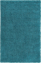 Unique Loom Solid Shag Collection Area Rug (4' 1" x 6' 1" Rectangle, Deep Aqua Blue)