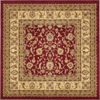Unique Loom Voyage Collection Traditional Oriental Classic Intricate Design Area Rug (6' 0 x 6' 0 Square, Terracotta/Ivory)