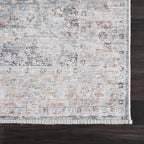 Bloom Rugs Caria Washable Non-Slip 12 ft Runner - Ocean Blue/Brick Traditional Runner for Entryway, Hallway, Bathroom, and Kitchen - Exact Size: 2'6" x 12'