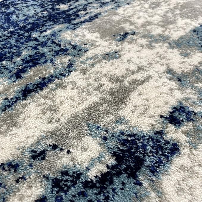 LUXE WEAVERS Modern Abstract Art Light Blue 2x7 Area Rug