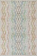 Dash & Albert Zarek Multi Machine Washable Rug, 3 X 5 Feet, Multicolored/White Chevron Pattern