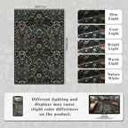 Floral Washable 6x9 Area Rug，Black Boho Rugs for Living Room, Soft Low-Pile Non-Slip Stain Resistant & Non-Shedding Carpet for Bedroom, Dining Room, Office, Entryway, Nursery