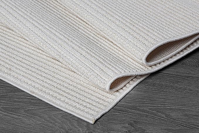 Beverly Rug Micro Loop Area Rug White 6x9 Modern Luxury Soft Trellis Geometric Durable Indoor Area Rugs for Living Dining Room Office Stain Resistant Non Shedding Casual Indoor Carpet White 6 x 9