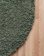Unique Loom Davos Shag Collection Area Rug - Solid (5' 3" x 8' Oval, Sage)
