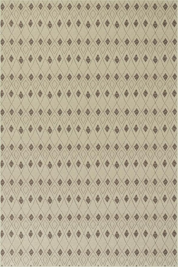Dash & Albert Chandler Tan Machine Washable Rug, 4 X 6 Feet, Tan Geometric Pattern