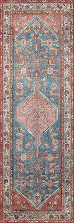 Loloi Layla Collection LAY-10 Marine/Clay 2'-0" x 5'-0" .13" Thick Accent Rug, Soft, Durable, Vintage Inspired, Distressed, Low Pile, Non-Shedding, Easy Clean, Printed, Living Room Rug