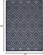 Nourison Home Versatile Navy Blue 6' x 9' Area Rug - Easy Clean, Non Shedding, Bed Room, Living Room, Dining Room, Kitchen (6' x 9')