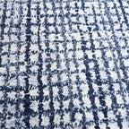 Hand-Tufted 100% Wool Pile Area Rug – Geometric Textured Grid Check Pattern – Thick and Durable Floor Carpet for Bedroom, Living Room, Kids Room, and Dining Area (Navy Blue, 10' x 14')