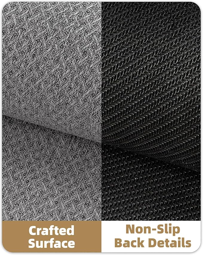 Color&Geometry Ultra Thin Indoor Door Mat Non Slip Rubber Backed Dirt Trapper 32"x48"(Rolled-up NO Creases), Rugs for Entryway, Front Door Mat Indoor Washable Low-Profile Entry Mat, Light Grey