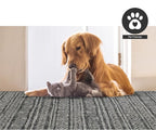 FH Home Flat Woven Outdoor Rug - Waterproof, Easy to Clean, Stain Resistant - Premium Polypropylene Yarn - Striped Boho - Patio, Porch, Deck, Balcony - Amman - Charcoal - 5ft 2in x 7ft 6in