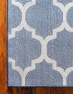 Rugs.com Lattice Collection Rug – 9' x 12' Dark Blue Medium Rug Perfect for Living Rooms, Large Dining Rooms, Open Floorplans