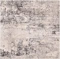 Rugs.com Leipzig Collection Rug – 6 Ft Square Gray Low-Pile Rug Perfect for Living Rooms, Kitchens, Entryways