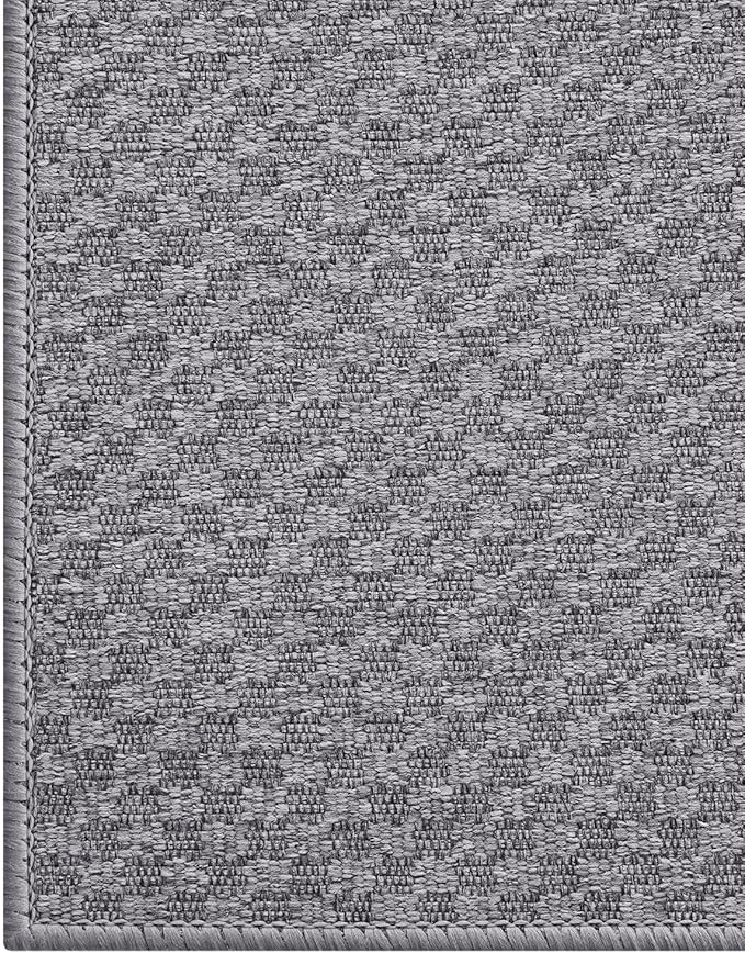 Color&Geometry Thin Front Door Mat Indoor Entrance Non Slip Rubber Backed, 24"x36" Indoor Door Mats for Entryway, Dirt Trapper Doormat, Washable Front Door Rugs, Dark Grey (Rolled-up NO Creases)