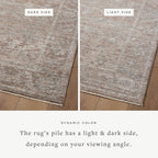 Loloi Magnolia Home by Joanna Gaines Millie Collection MIE-04 Brick/Fog 9'-6" x 9'-6", .25" Pile Height, Round Area Rug