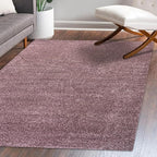 Eyely UES100R-4 Supersoft Haze Solid Low-Pile Indoor Area Rug Casual;Contemporary;Solid;Traditional, Bedroom, Kitchen, Living Room, Easy-Cleaning, Non-Shedding, 4 X 6, Light Purple