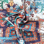 GLN Rugs Traditional Collection - Machine Washable Area Rug, Traditional Washable, Non Slip, Low Pile Chenille Rug, Living Room, Bedroom, Kitchen Rug (8' x 10' Blue/Multicolor)