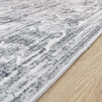 Paco Home Area Rug Modern Oriental Design in Vintage Look in Grey, Size: 4' x 5'3"