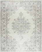 ReaLife Rugs Machine Washable Area Rug - Living Room Bedroom Bathroom Kitchen Entryway Office - Padded Low Pile Stain Resistant Premium - Boho Farmhouse Vintage - Paige - Ivory 4' x 6'
